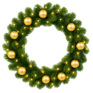 Guirlanda Decorada Bolas com LED Dourada