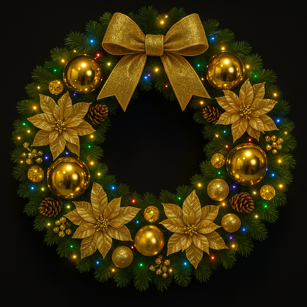 Guirlanda Decorada Dourada