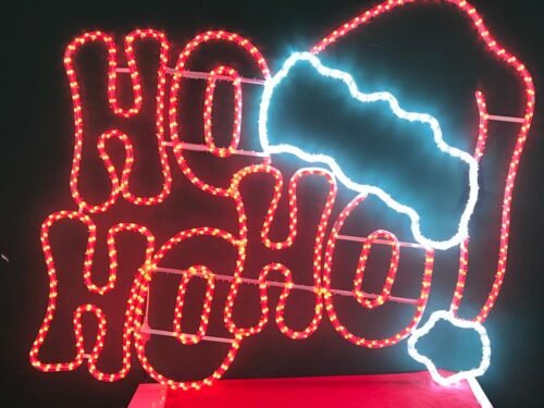 Figura de Natal Iluminada para Jardins - HoHoHo com Chapéu - Imagem 2