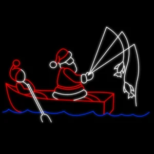 Figura Iluminada 2D - Papai Noel Pescador