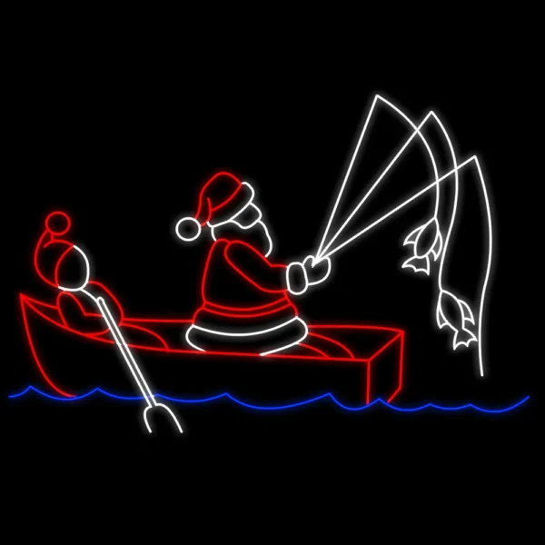 Figura Iluminada 2D - Papai Noel Pescador