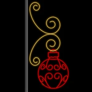 Figura de Natal Luminosa para Lateral de Poste - Bola Pingente