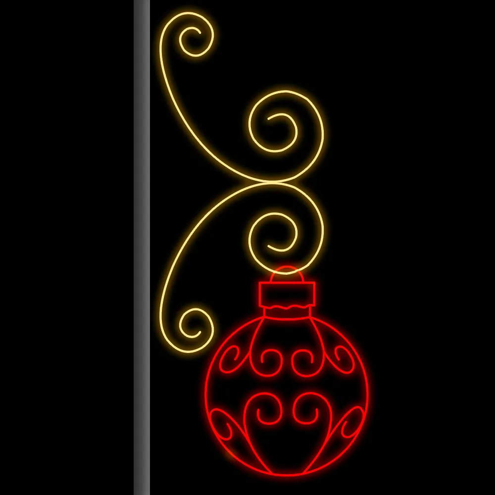 Figura de Natal Luminosa para Lateral de Poste - Bola Pingente