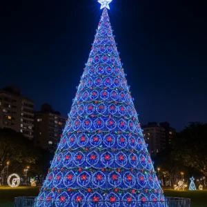 Árvore de Natal Azul de Laços