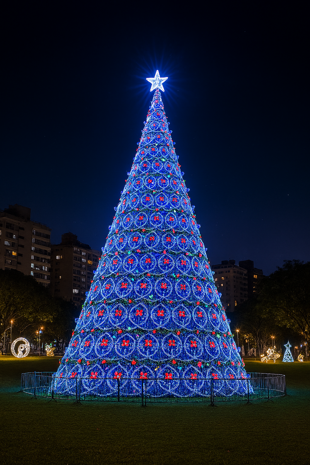 Árvore de Natal Azul de Laços