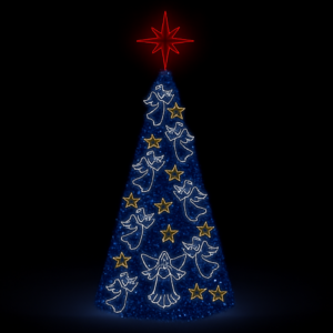 Árvore de Natal Coral Celestial - Anjos e Estrelas