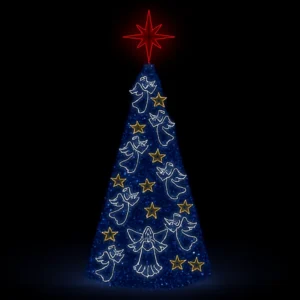 Árvore de Natal Luminosa Gigante LED Fabricada em Estrutura Metálica - Anjos e Estrelas