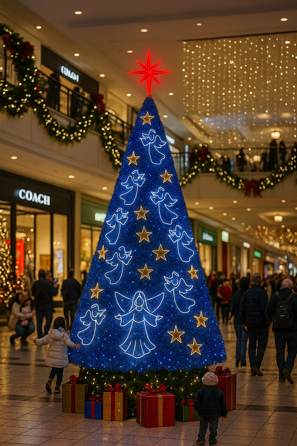Árvore de Natal Gigante Cônica Celestial | Estrutura Profissional Anjos em LED - Imagem 4