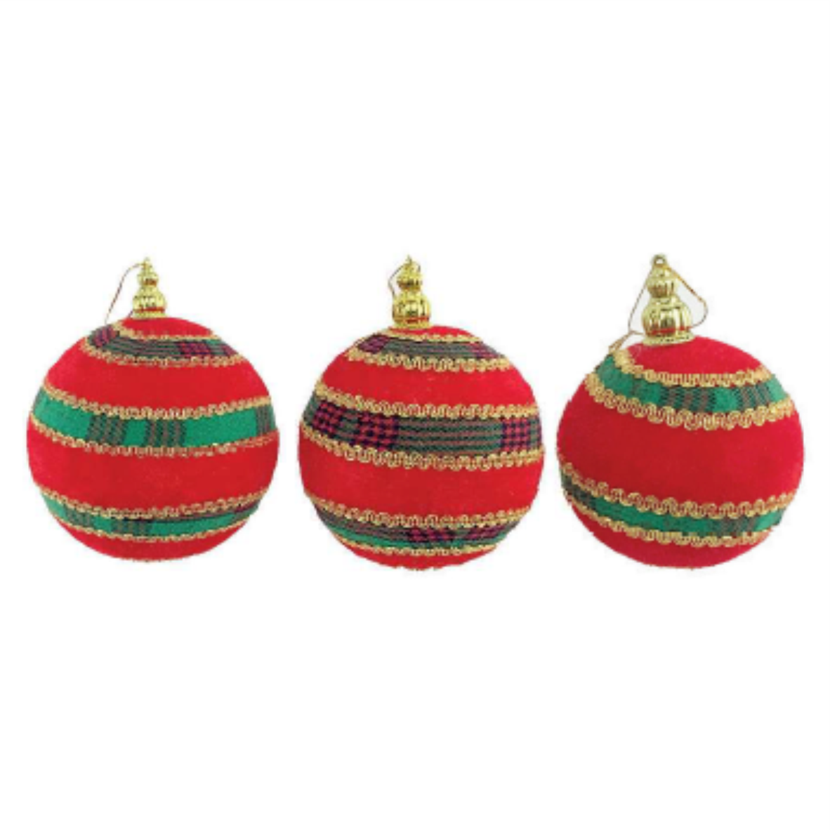 Bolas Tartan Listrada – Natal Clássico