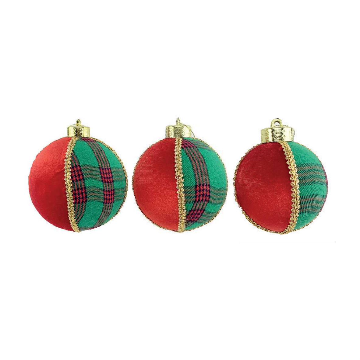 Bolas Tartan Vermelho e Verde – Tradição Natalina