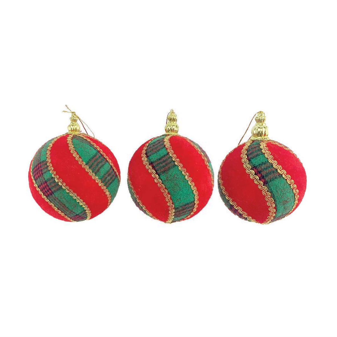 Bolas Tartan Espiral – Natal Escocês