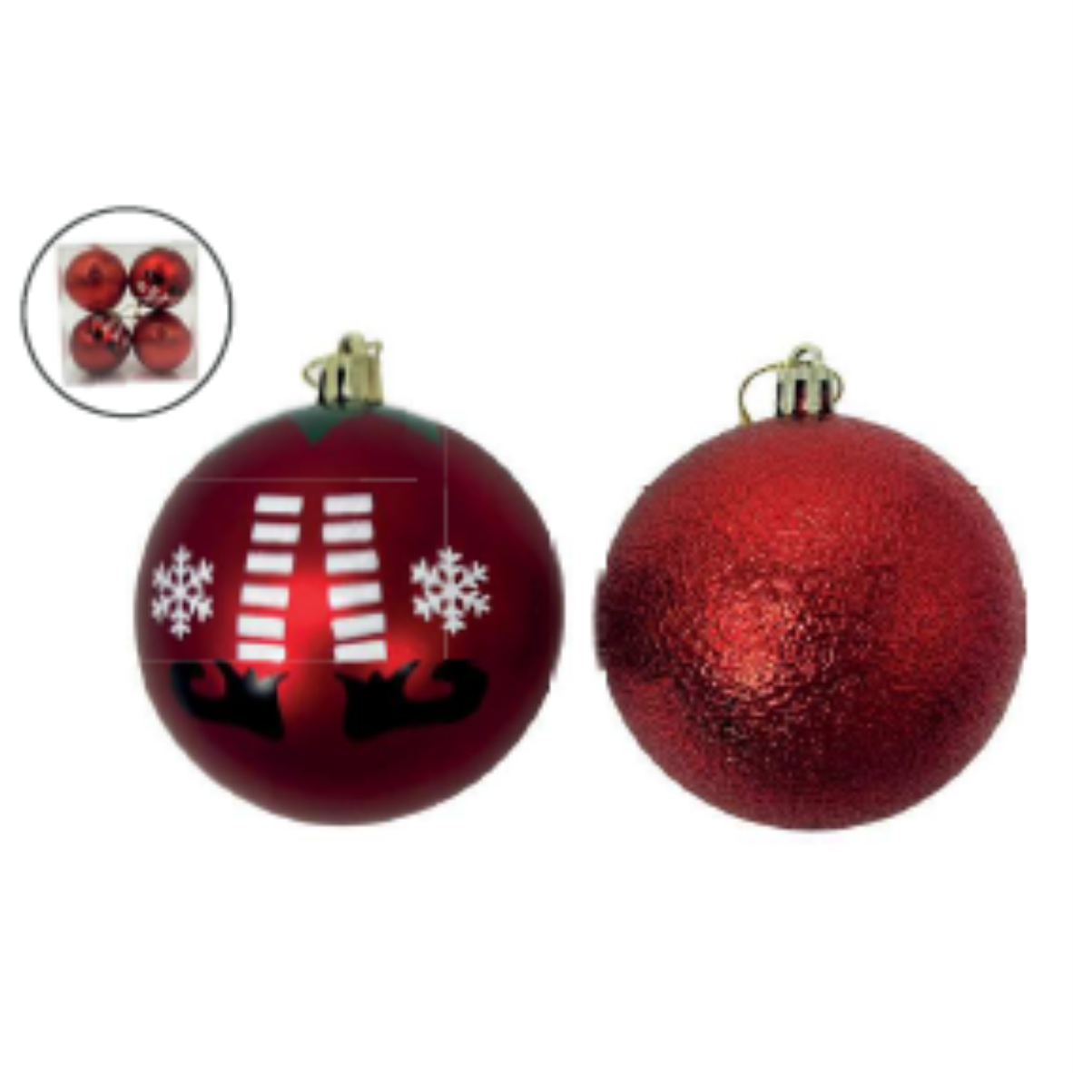 Kit Bolas Vermelhas com Estampa de Elfo – Natal Divertido