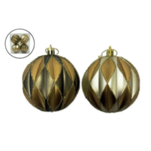 Bolas Douradas Diamante – Natal Clássico
