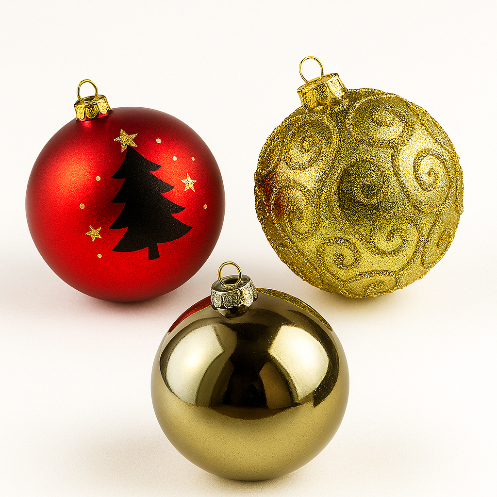 Conjunto Natal Imperial – 6 Bolas Decorativas 8cm