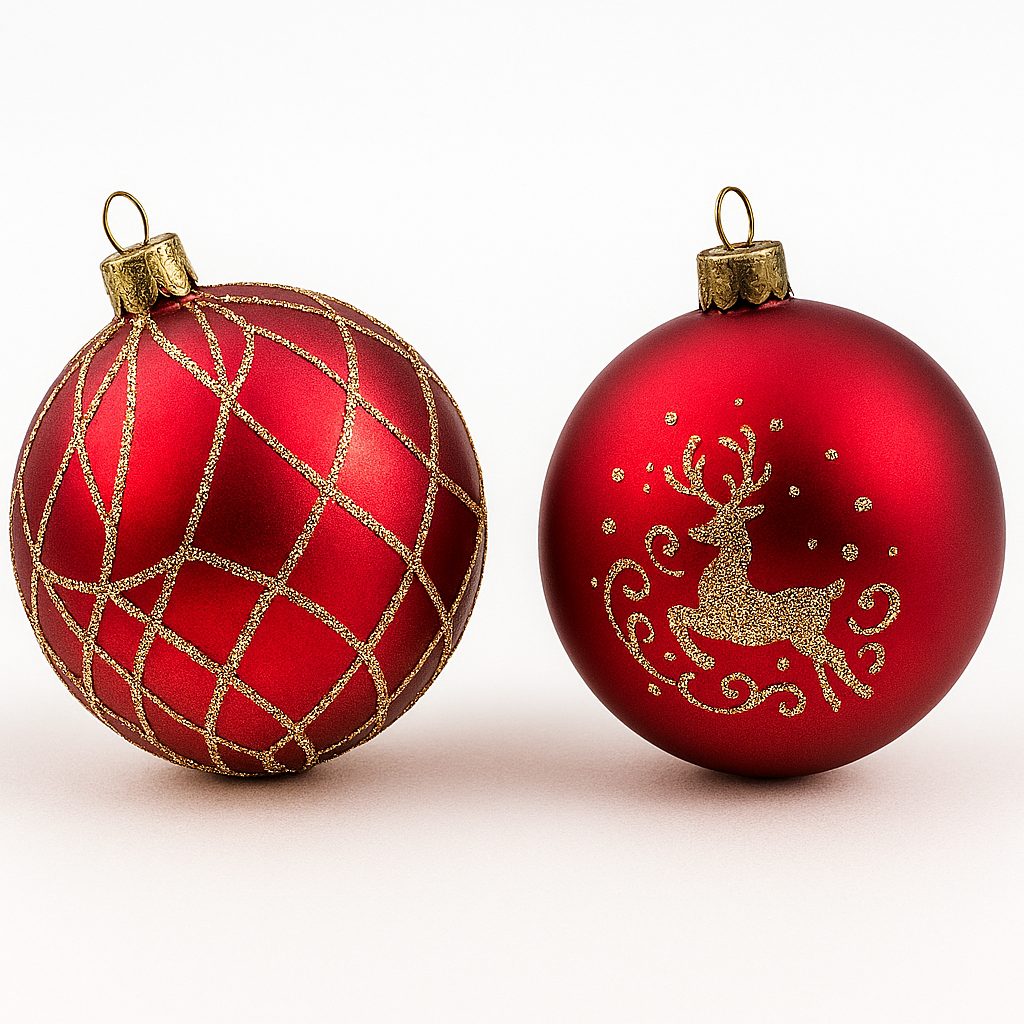 Conjunto Rubi Dourado – 6 Bolas Decorativas 8cm