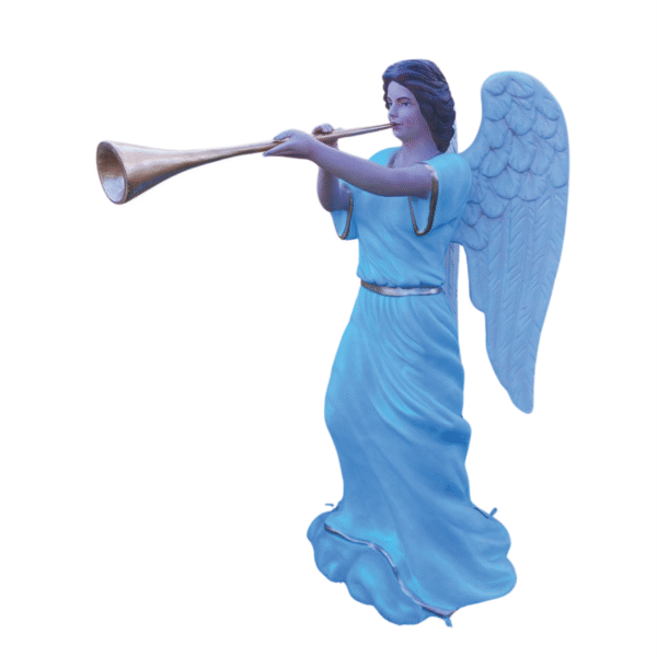 Anjo com Trombeta em Fibra de Vidro