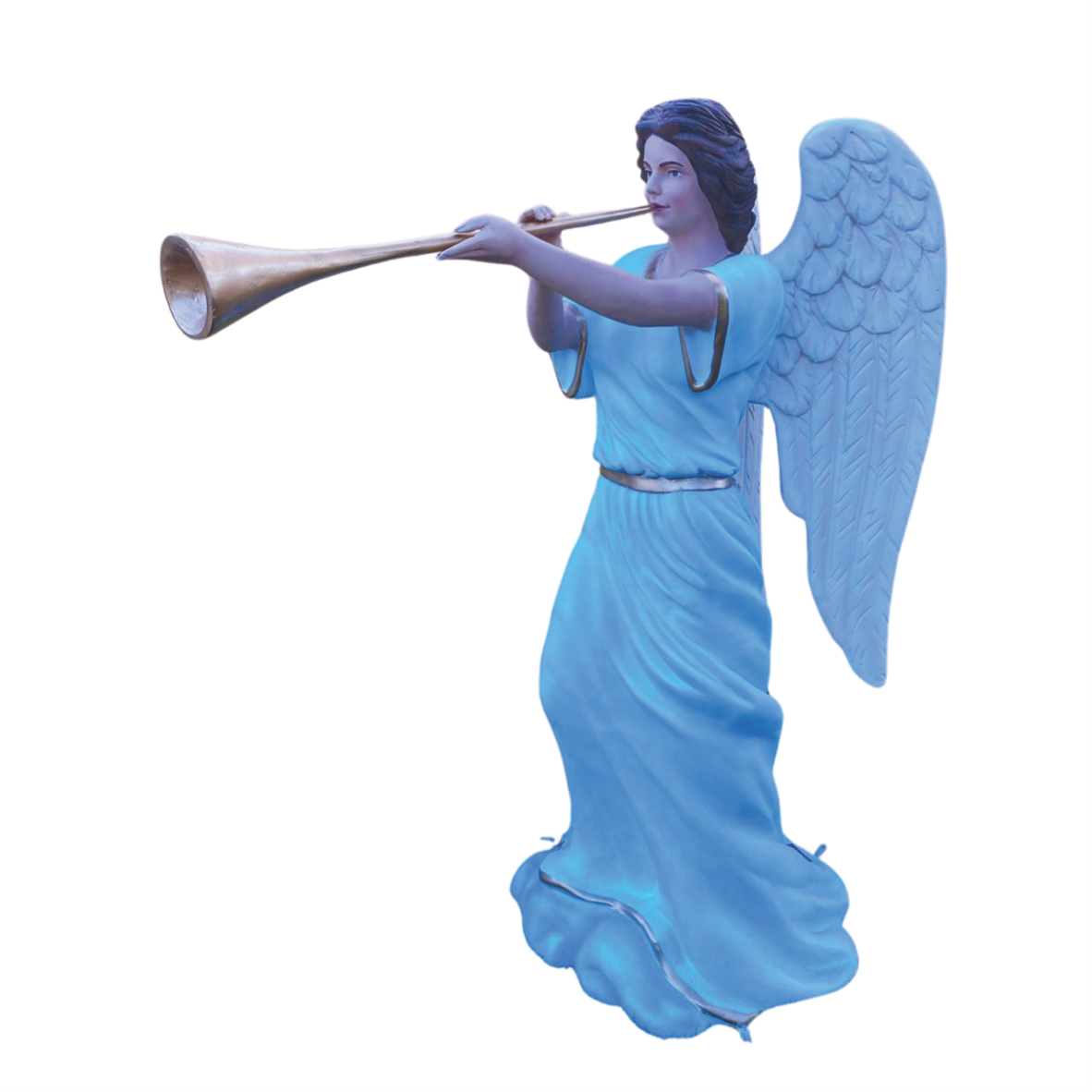 Anjo com Trombeta em Fibra de Vidro