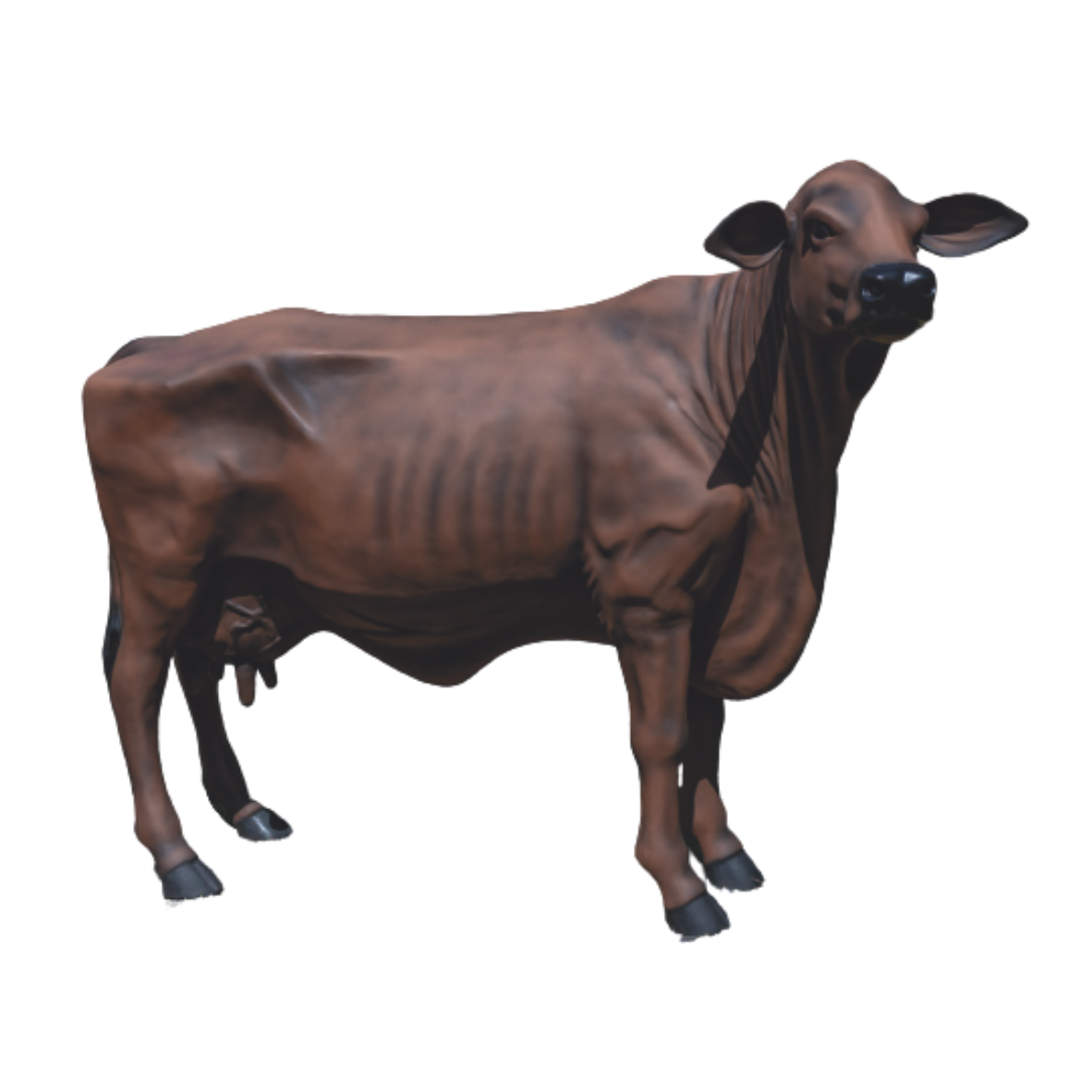 Vaca em Pé em Fibra de Vidro