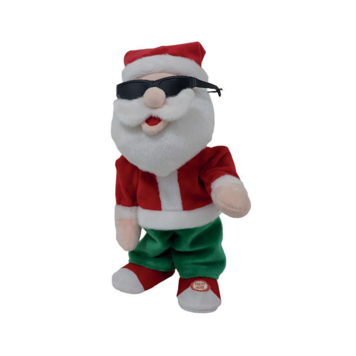 Enfeite Mecanizado Musical/ Movimento Papai Noel 33cm