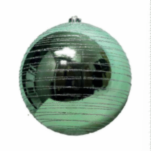 Bola Verde Esmeralda Espelhada com Listras de Glitter