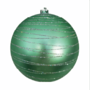 Bola Verde Clássica Fosca com Listras de Prata