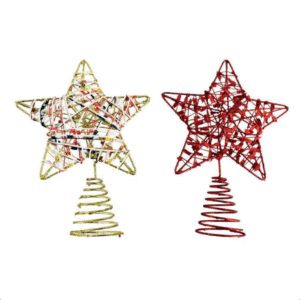 Ponteira Estrela Decorativa com Fios e Glitter