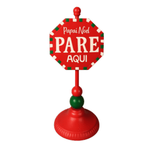 Placa Decorativa Papai Noel - Pare Aqui