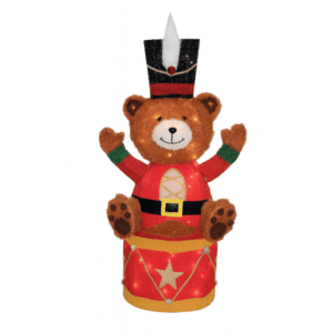 Enfeite Urso Circo Natal 3D Iluminado