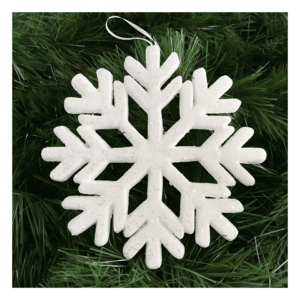 Floco de Neve Decorativo em PVC com Glitter