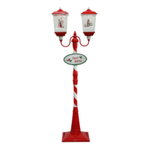 Poste Natalino Musical com LEDs Duplo