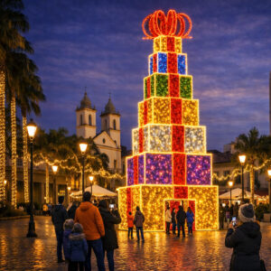 Árvore de Natal Luminosa Gigante LED - Presentes