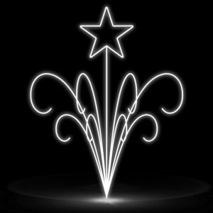 Figura de Natal Luminosa - Pingente Ornamental 3D com Estrela Jardim