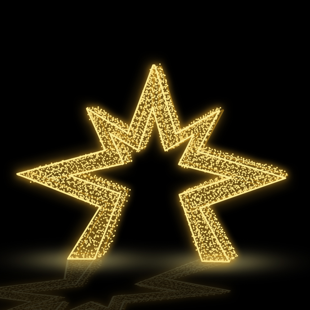 Figura de Natal Luminosa - Totem Fotográfico Estrela 8 Pontas